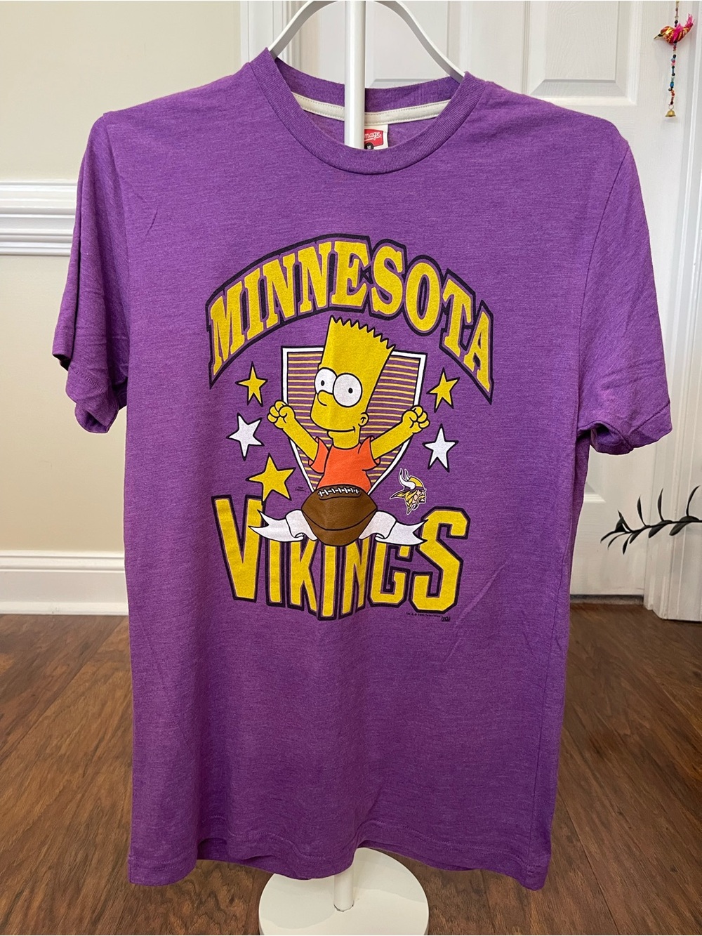 Homage x The Simpsons Minnesota Vikings Tri-Blend T-Shirt Bart Simpson Medium
